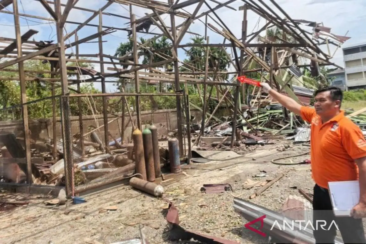 gudang pengisian ulang tabung oksigen meledak di aceh