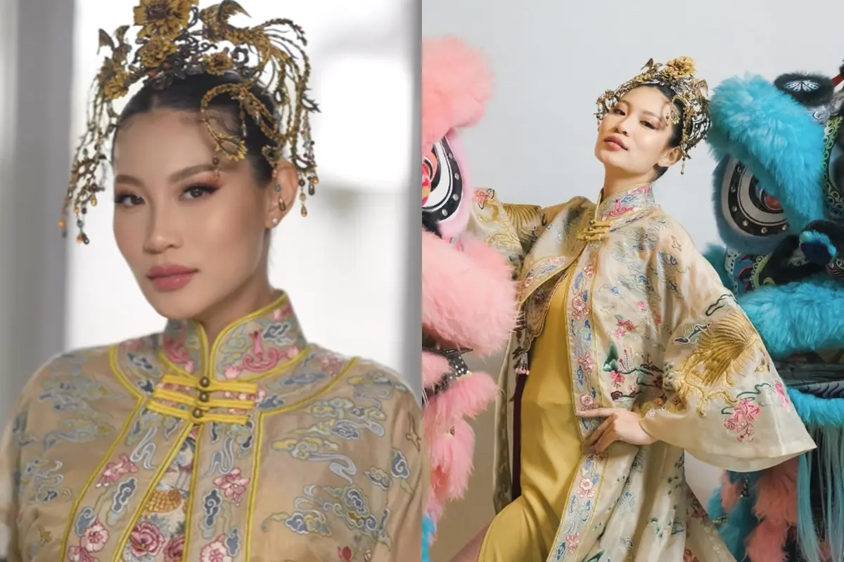 Pesona Bumil Glowing Patricia Gouw Kenakan Cheongsam Mewah dan Makeup Soft Pink Saat Gender Reveal Anak Pertama