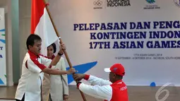 Acara pelepasan dihadiri sebagian atlet, pelatih, dan ofisial, Menpora berharap para atlet bisa memberikan hasil yang terbaik, Jakarta, Kamis (11/9/2014) (Liputan6.com/Miftahul Hayat)