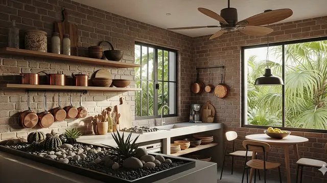 Dapur Bergaya Industrial Tropis