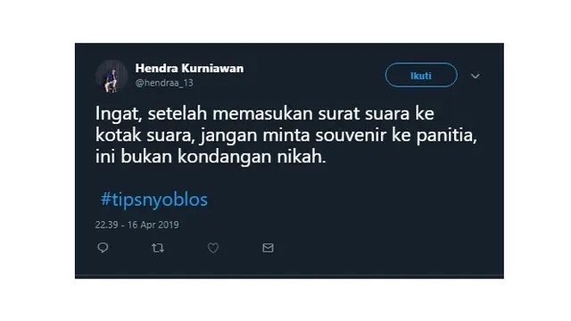 Tips Nyoblos Saat Pemilu Ala Netizen