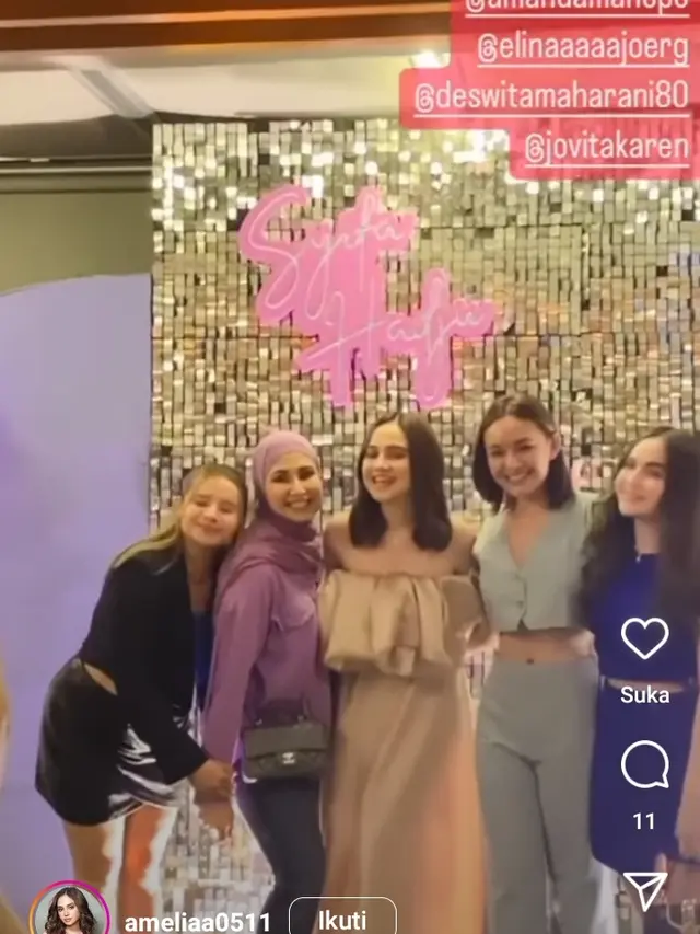 Amanda Manopo di pesta ultah ke-23 Syifa Hadju, sekaligus reuni Mermaid In love (Foto: via instagram ameliaa0511)
