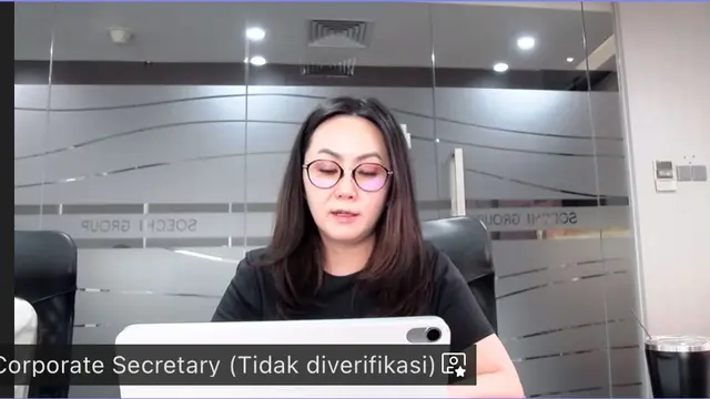 Corporate Secretary PT Soechi Lines Tbk (SOCI) Paula Marlina dalam Public Expose Insidentil SOCI, Kamis (8/1/2026). (Liputan6.com/Tira)
