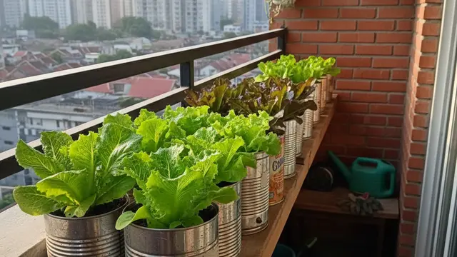 Jenis Sayuran yang Bisa Ditanam di Kaleng Bekas (Foto: Gemini AI)