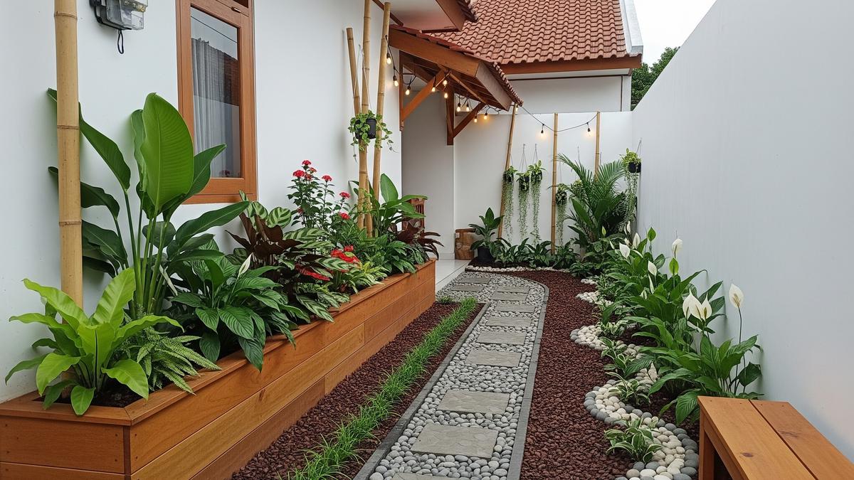 7 Kombinasi Tanaman Hias dan Elemen Kayu untuk Kebun Kecil yang Estetik, Rapi dan Enak Dilihat