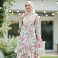 Gamis motif bunga 2025. (Liputan6.com/Gemini.ai)