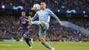 <p>Empat gol Manchester City dicetak oleh Kevin De Bruyne, Gabriel Jesus, Phil Foden dan Bernardo Silva. (AP/Dave Thompson)</p>