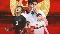 Timnas Indonesia - Ilustrasi Ernando Ari, Marselino Ferdinan, Elkan Baggott, Ramadhan Sananta, Rizky Ridho (Bola.com/Salsa Dwi Novita)