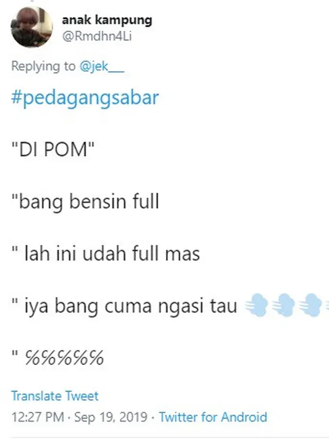pedagang sabar
