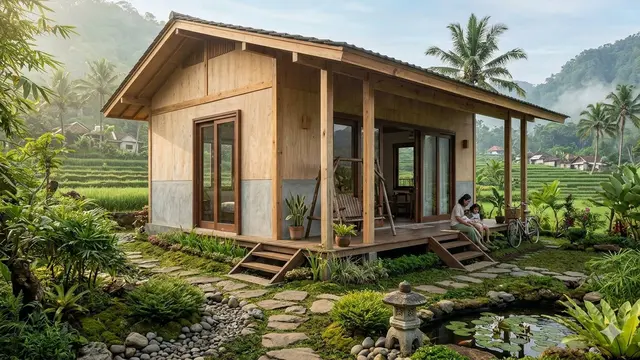 Desain Rumah Kecil Semi Kayu yang Hemat Biaya Namun Tetap Menawan