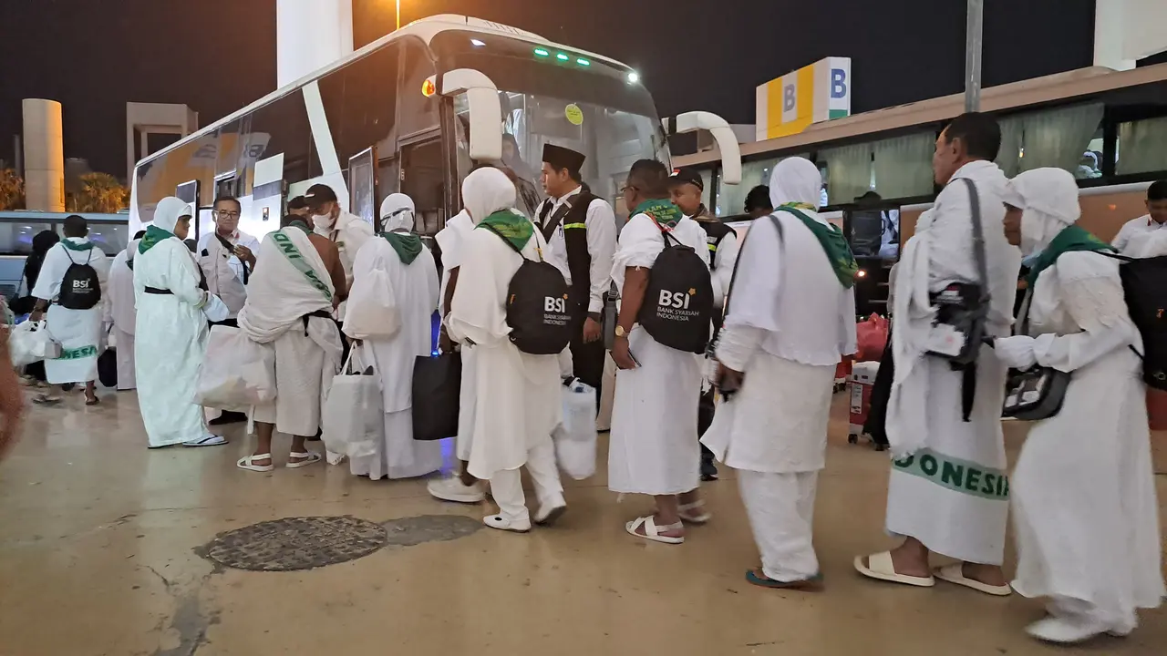 Kedatangan Jemaah Haji Kloter Terakhir di Bandara Internasional King Abdul Aziz, Jeddah, Sabtu (24/6/2023).
