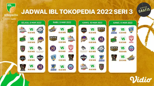 Link Live Streaming IBL 2022 Seri 3 Pekan Kedua di Vidio