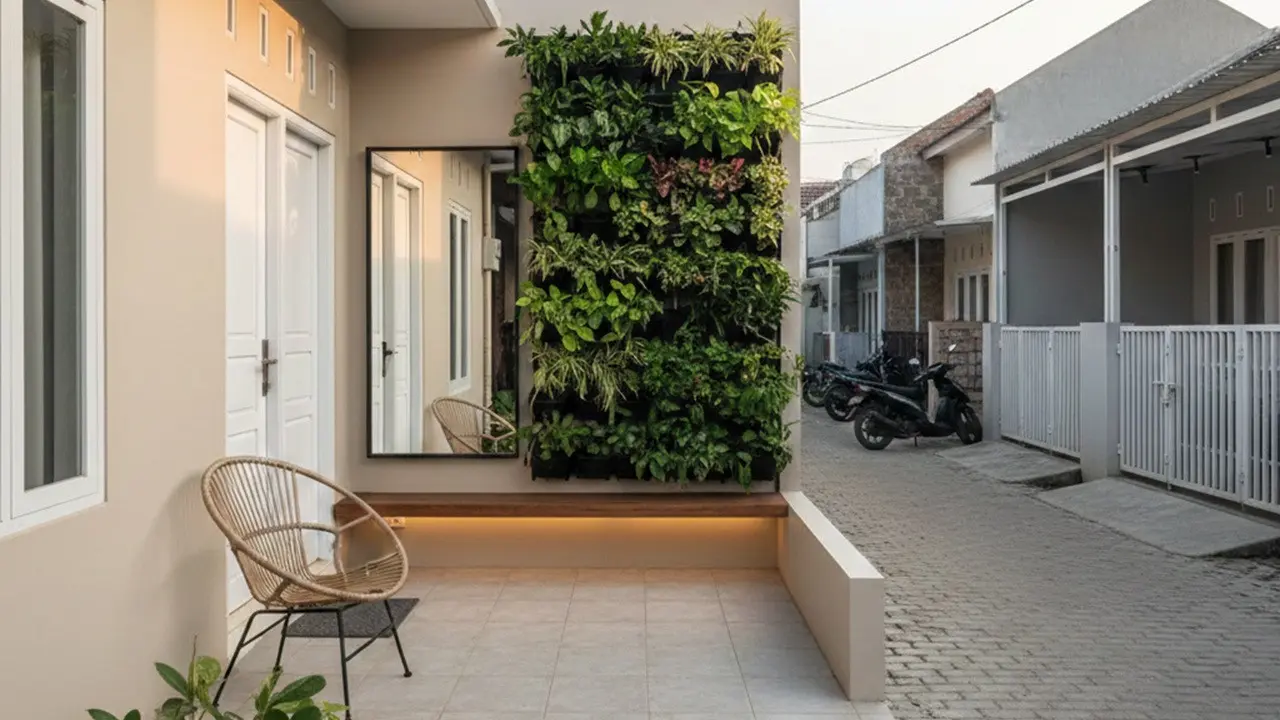 Model Teras Rumah di Gang Sempit