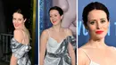 Foto kolase Claire Foy saat menghadiri pemutaran perdana film "Women Talking" di Los Angeles, Kamis, 17 November 2022, di Teater Samuel Goldwyn di Beverly Hills, California. (Jerod Harris/Getty Images/AFP)