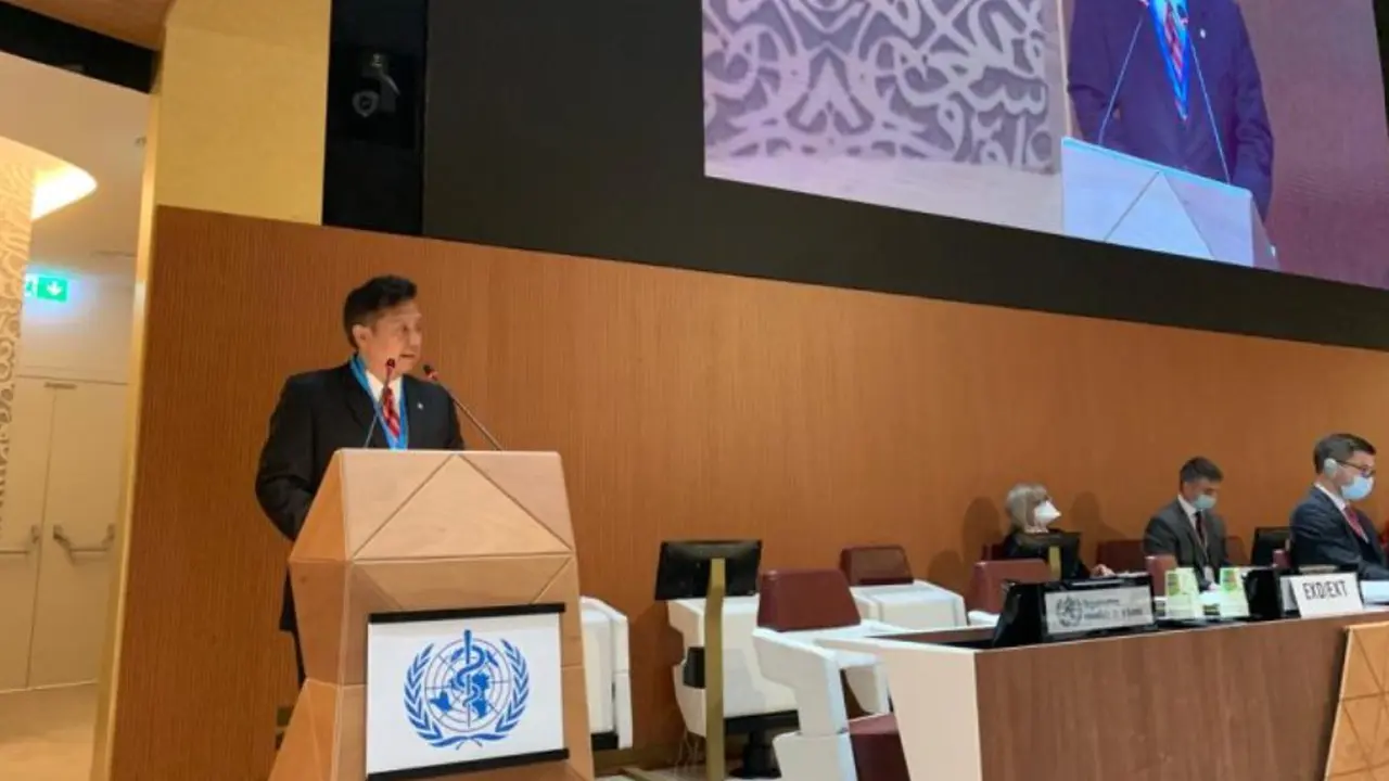 Menteri Kesehatan (Menkes) Budi Gunadi Sadikin menyampaikan kesepakatan para menteri kesehatan Asia Tenggara terkait isu kesehatan dalam Persidangan World Health Assembly ke-75 (WHA75) di Jenewa