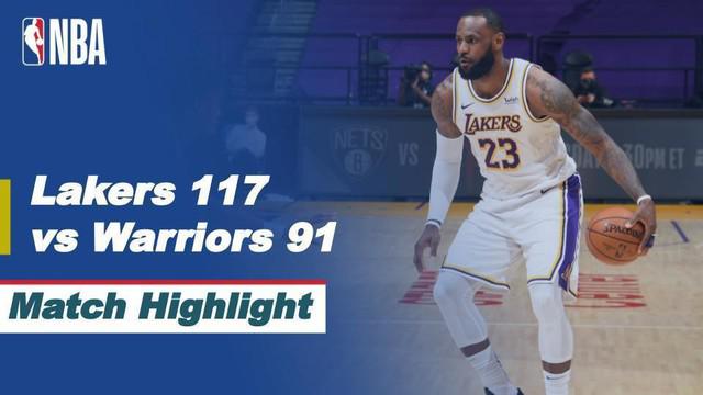 Berita Video Highlights NBA, LA Lakers Menang atas Golden State Warriors 117-91 (1/3/2021)
