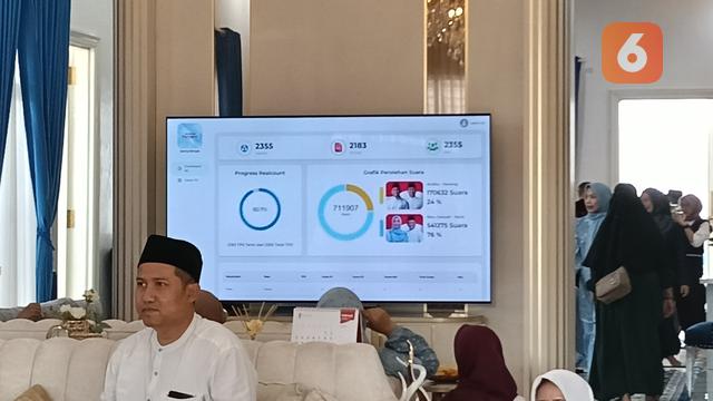 Suasana Hitung Cepat di Rumah Yandri Susanto dan Ratu Zakiyah. (Sabtu, 19/04/2025). (Yandhi Deslatama/Liputan6.com).