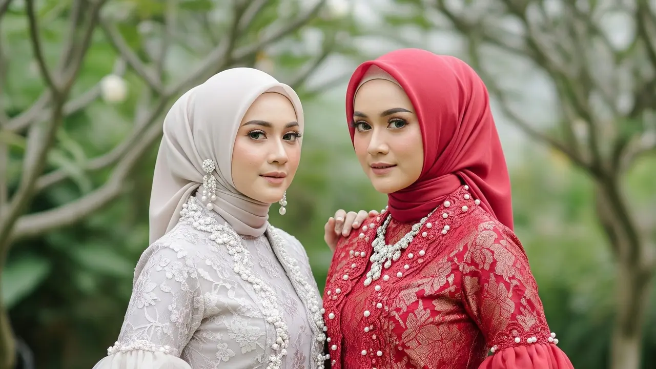 Gamis Kombinasi Brokat Lengan Balon