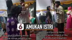 Nasib apes dialami oleh seorang bapak karena terkena amukan istrinnya saat nyanyi bareng biduan di sebuah hajatan.