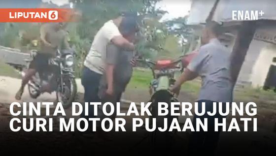 VIDEO: Cinta Ditolak, Pedagang Buah Curi Motor Perempuan di Lampung