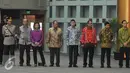 Sejumlah menteri kabinet kerja saat menghadiri acara sertijab menteri di gedung BPPT, Jakarta, Kamis (13/8/15). Rizal resmi menggantikan Indroyono Soesilo sebagai Menko Kemaritiman. (Liputan6.com/Herman Zakharia)