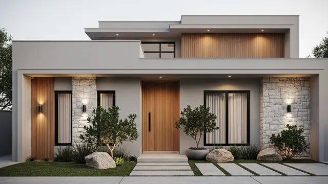 Model Cat Depan Rumah Minimalis (Image by Gemini AI)