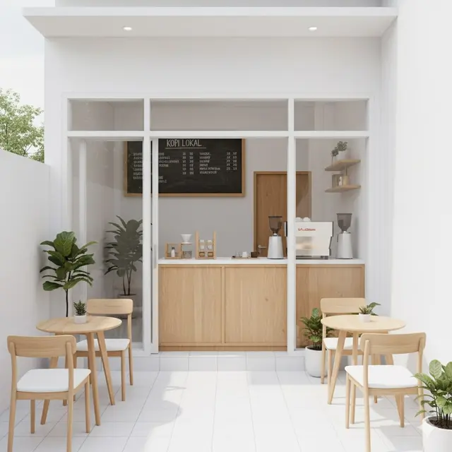 Konsep All-White dengan Sentuhan Kayu Terang