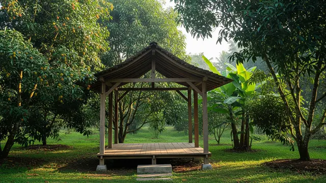Model Gazebo Sederhana untuk Kebun Buah di Lahan Terbatas (AI Generated)