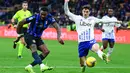 Como memberikan perlawanan sengit, skor sempat terkunci 0-0 di babak pertama. Inter baru memecah kebuntuan lewat gol Carlos Augusto di awal babak kedua (48'). Marcus Thuram lantas mengunci kemenangan dengan golnya di ujung laga (90+2'). (AFP/Piero Cruciatti)