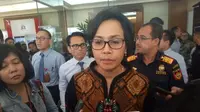 Menteri Keuangan Sri Mulyani di kantor pusat Ditjen Bea dan Cukai, Jakarta, Rabu (8/11/2017). (Fiki/Liputan6.com)