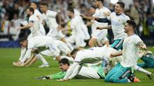 Kemenangan ini membuat agregat akhir berubah menjadi 6-5 untuk Real Madrid. Di partai final nanti El Real akan berhadapan dengan Liverpool yang sudah menyingkirkan Villarreal. (AP/Manu Fernandez)