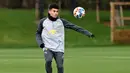 Gelandang Liverpool Luis Diaz menghadiri sesi latihan di tempat latihan mereka di Kirkby, utara Liverpool, 15 Februari 2021. Liverpool akan melawat ke markas Inter Milan pada leg pertama babak 16 besar Liga Champions 2021/22, Kamis 17 Februari 2022. (Paul ELLIS / AFP)
