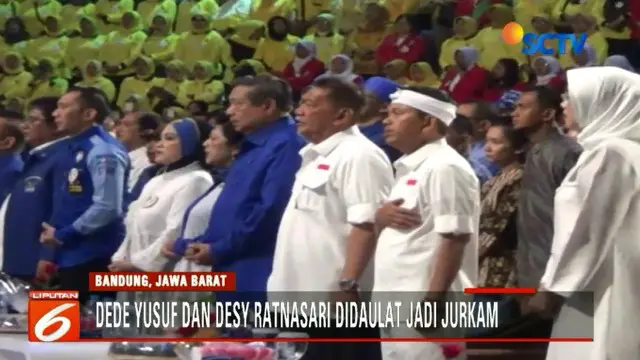 Deddy Mizwar - Dedi Mulyadi menggelar deklarasi di hadapan ribuan pendukung Partai Koalisi Sajajar yang dihadiri SBY dan Aerlangga Hartarto.