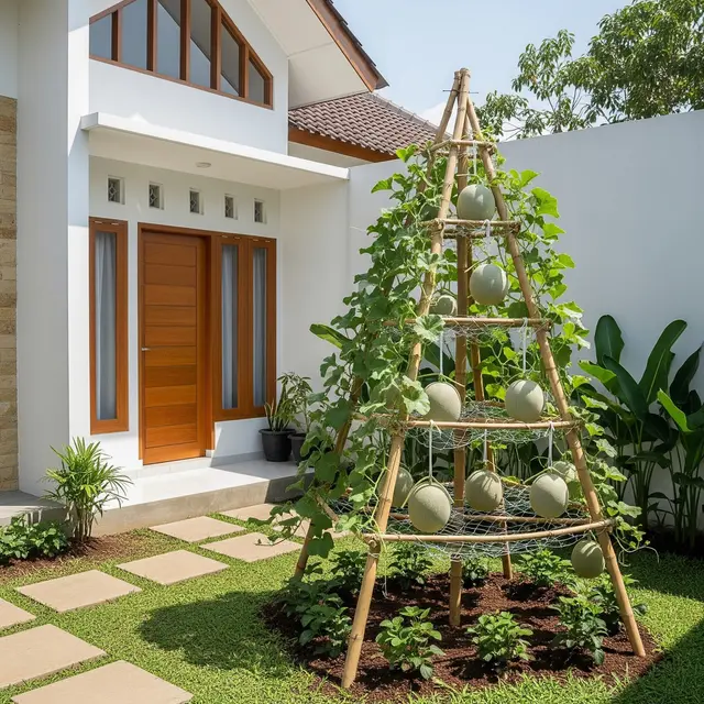 Sistem Rak Tower Buah Melon (Gemini AI)