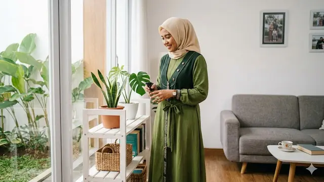 Model Gamis Lebaran Earth tone