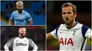 Penyerang Tottenham Hotspurs, Harry Kane, masuk dalam daftar pemain tersubur dengan koleksi gol terbanyak di kompetisi Liga Inggris. Berikut Harry Kane dan pencetak gol terbanyak sepanjang sejarah kompetisi Premier League. (kolase foto AFP)