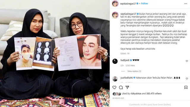 Rico Valentino ngaku korban sempat babak belur dikeroyok dan nyaris meninggal dunia