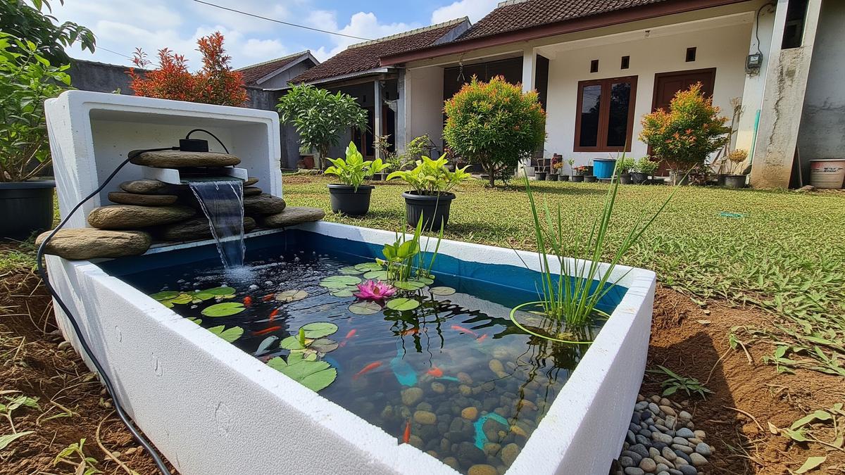 8 Desain Kolam Ikan dari Box Bekas Kulkas dan Cara Membuatnya, Murah Efisien