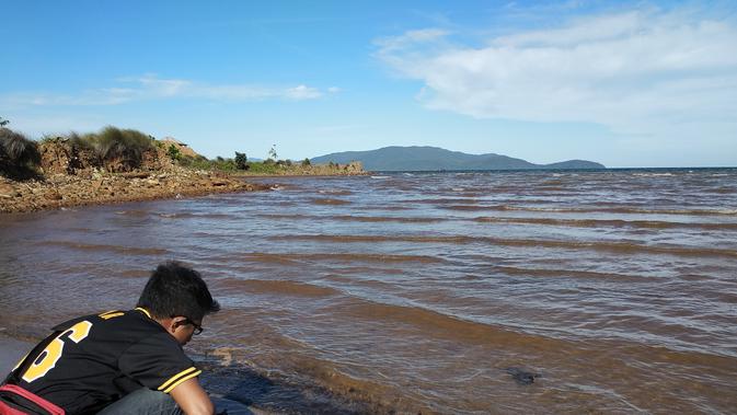 Salah satu wilayah pantai di Konawe Utara yang rusak karena kehadiran perusahaan tambang. (Liputan6.com/ Ahmad Akbar Fua)