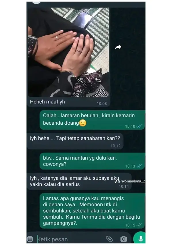 6 Chat Pacar Pamer Foto Sudah Lamaran dengan Orang Lain Ini Bikin Patah Hati