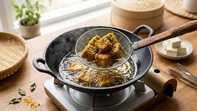 Ilustrasi resep tahu crispy bumbu kari