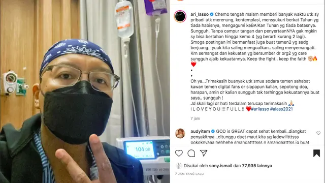 Ari Lasso Jalani Kemoterapi Keempat. (instagram.com/ari_lasso)