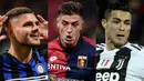 Ronaldo bersanding dengan Piatek sebagai pemuncak top scorer Serie A hingga pekan ke-14 dengan 10 gol, namun Ronaldo lebih unggul dalam produktifitas assist. (Kolase Foto AFP)