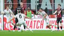 Pemain Cremonese, Federico Bonazzoli, melakukan selebrasi setelah mencetak gol ke gawang AC Milan pada laga matchday 1 Serie A 2025/2026 di San Siro, Minggu (24/08/2025) dini hari WIB. (AP Photo/Luca Bruno)