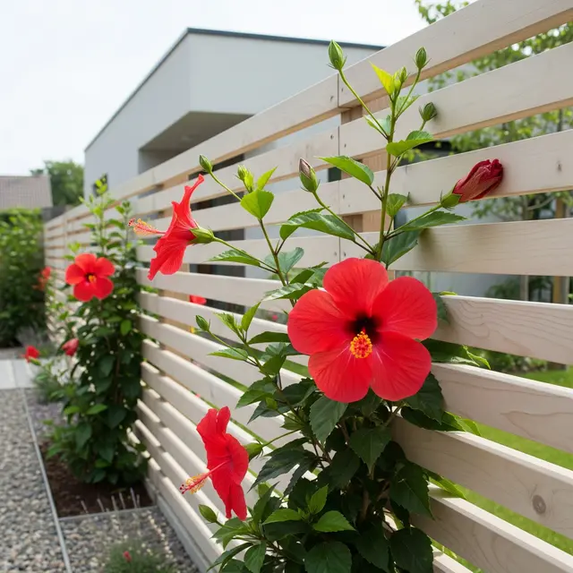Pagar Rumah Minimalis dengan Tanaman Berbunga (Gemini AI)