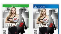 Ronda Rousey menjadi cover video game UFC 2 yang dirilis EA Sports untuk konsol XBox One dan PS 4 (CBSS Sports)