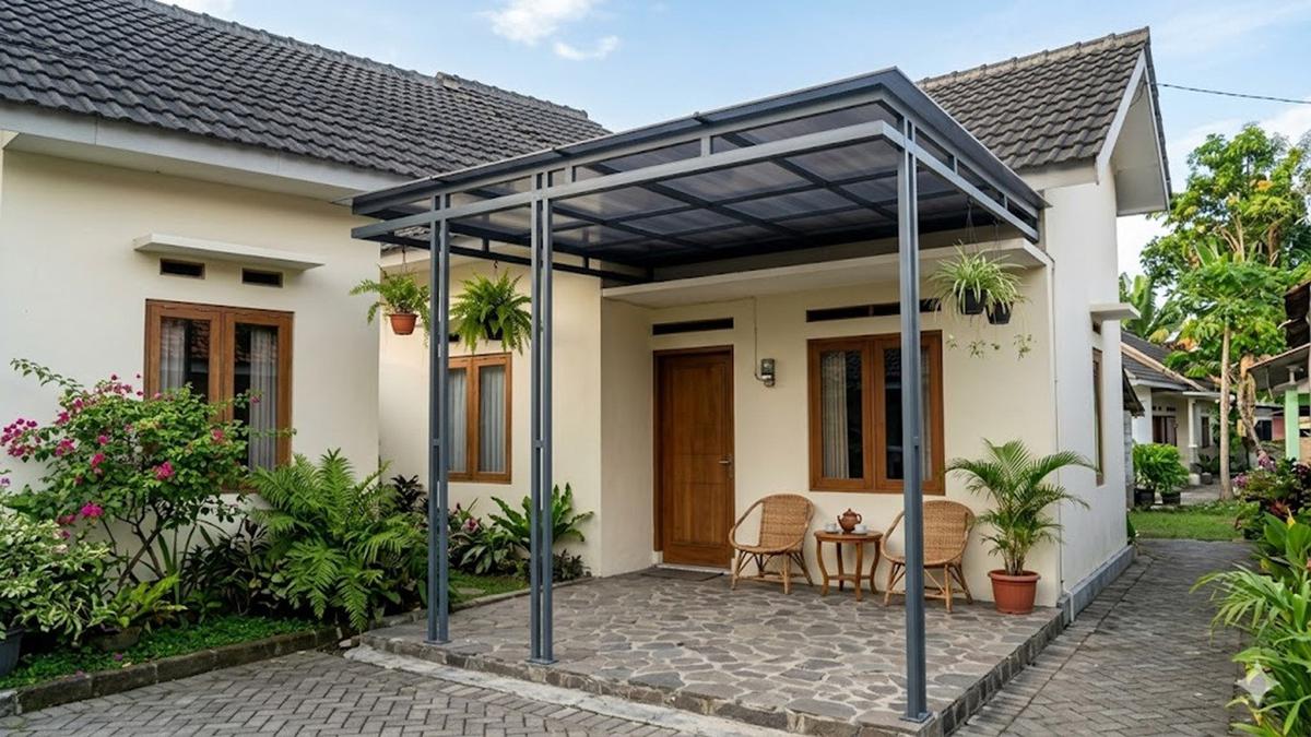 7 Model Kanopi Teras Simpel yang Memberi Kesan Mewah pada Fasad Rumah