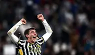 Selebrasi Andrea Cambiaso saat mencetak gol perdana untuk Juventus (AFP)