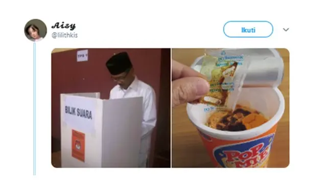 Cuitan kocak (Sumber: Twitter/@lilithkis)