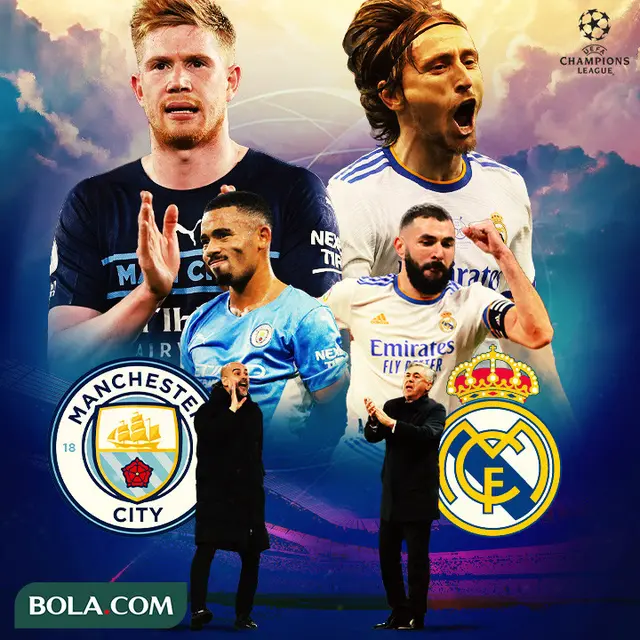 Liga Champions - Ilustrasi Duel Manchester City Vs Real Madrid